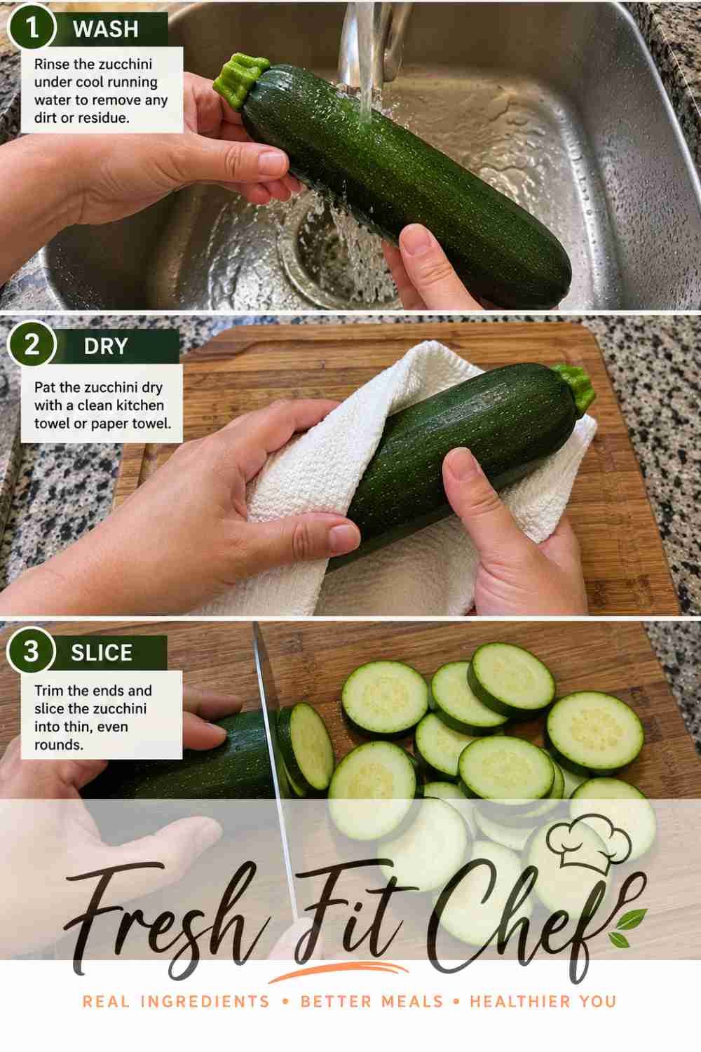 Fresh zucchini prepared for an Italian zucchini recipe