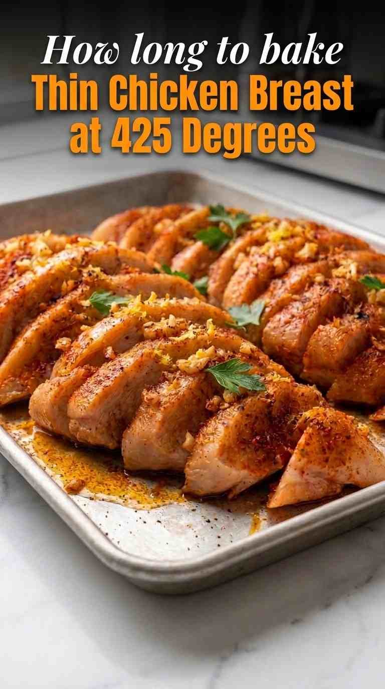 How long to bake thin chicken breast at 425 degrees